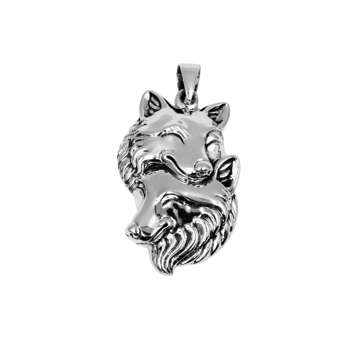 Wolf Soulmates Sterling Silver Pendant TPD6467