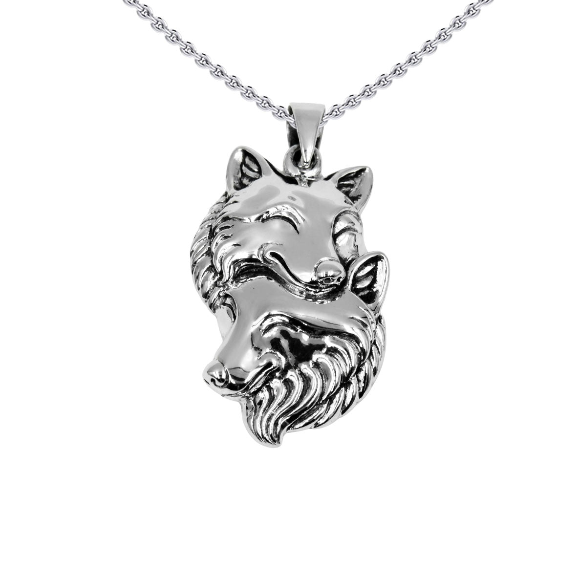 Wolf Soulmates Sterling Silver Pendant TPD6467