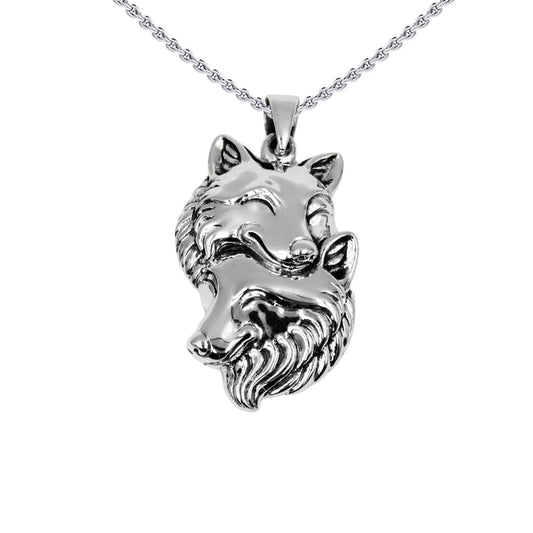 Wolf Soulmates Sterling Silver Pendant TPD6467