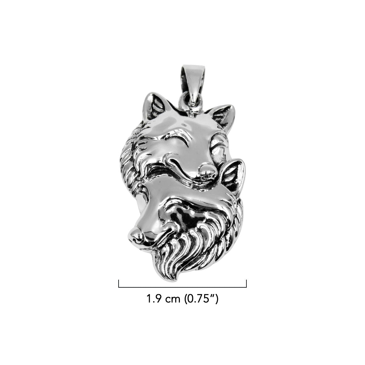 Wolf Soulmates Sterling Silver Pendant TPD6467