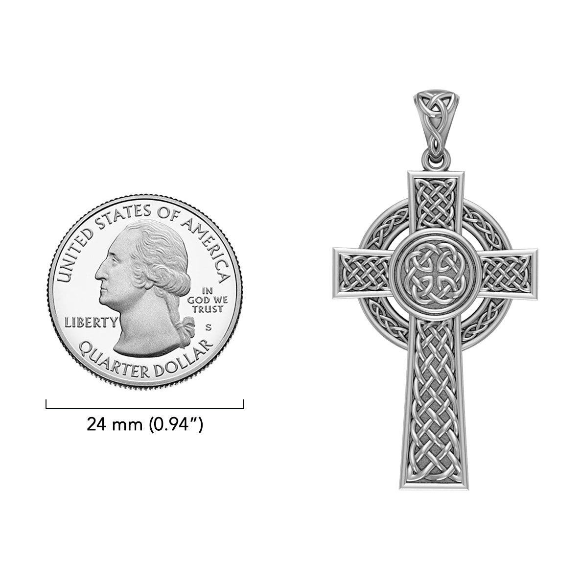 Double Size Celtic Knot Cross Sterling Silver Pendant TPD6480*