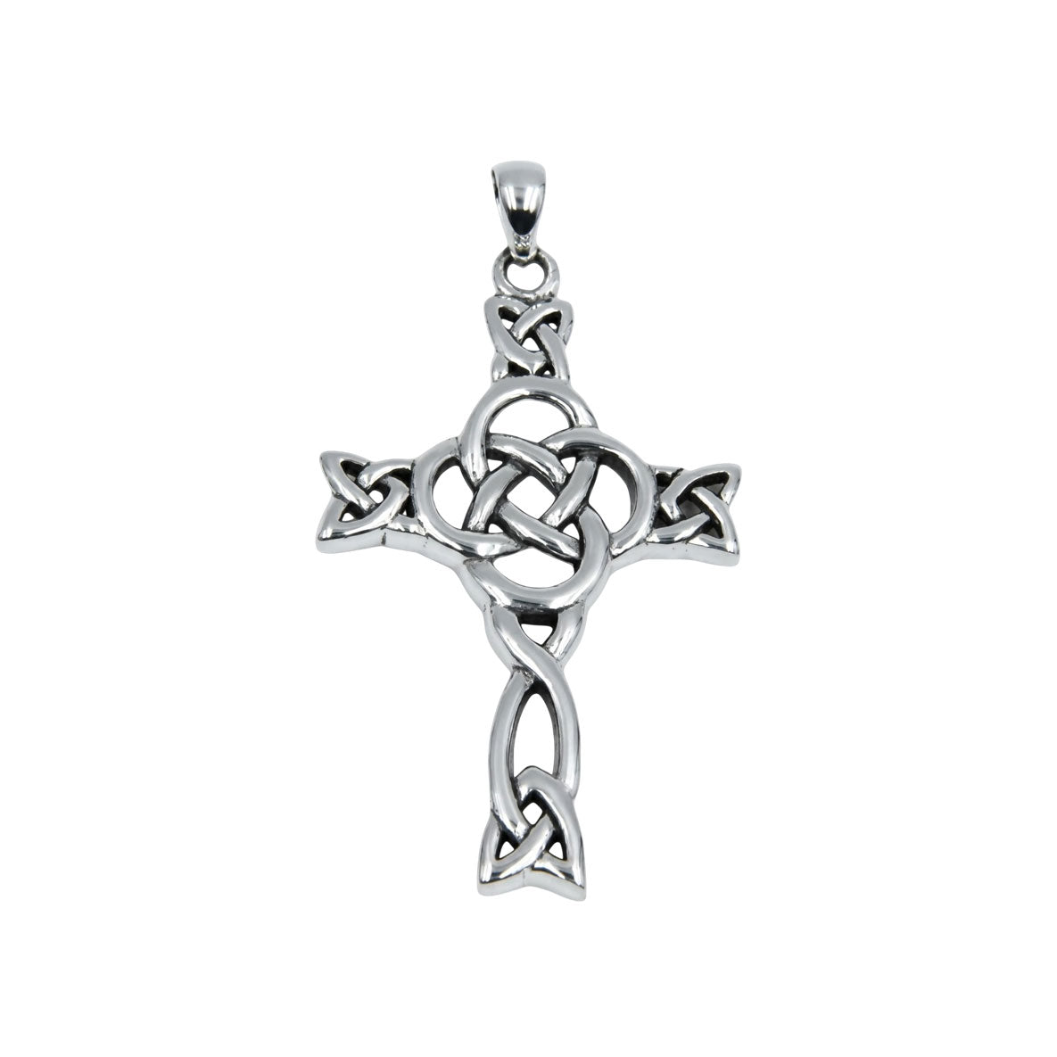 Celtic Knotwork Cross Sterling Silver Pendant TPD6485