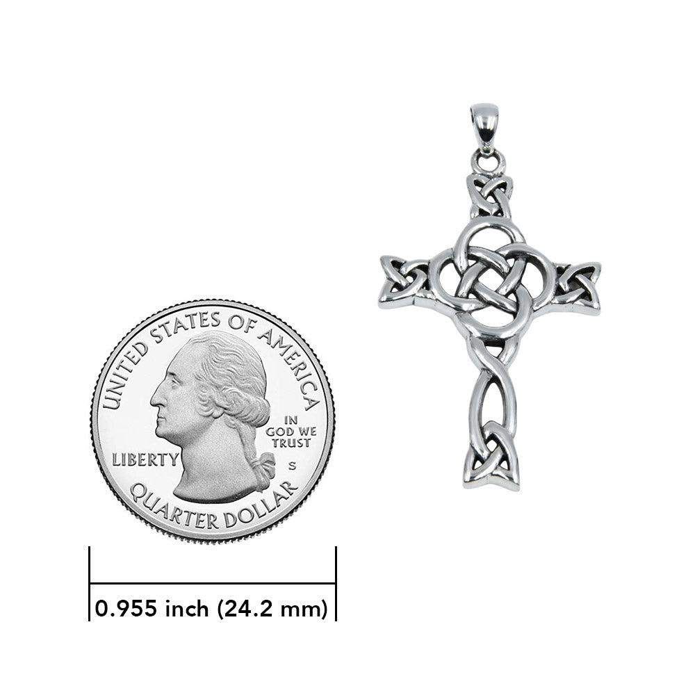 Celtic Knotwork Cross Sterling Silver Pendant TPD6485