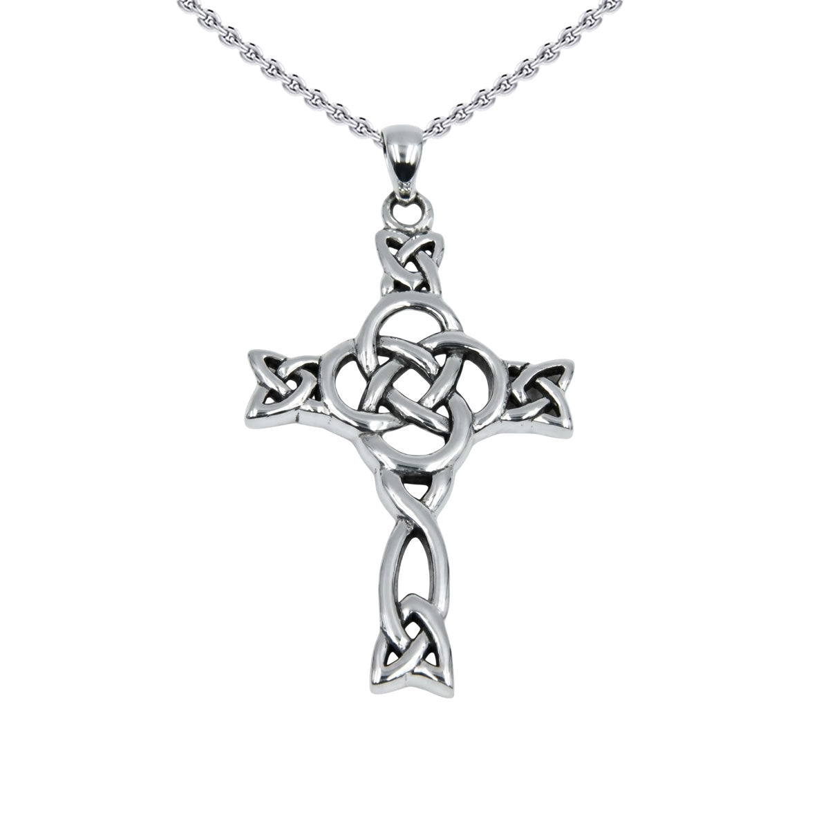 Celtic Knotwork Cross Sterling Silver Pendant TPD6485