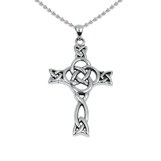Celtic Knotwork Cross Sterling Silver Pendant TPD6485