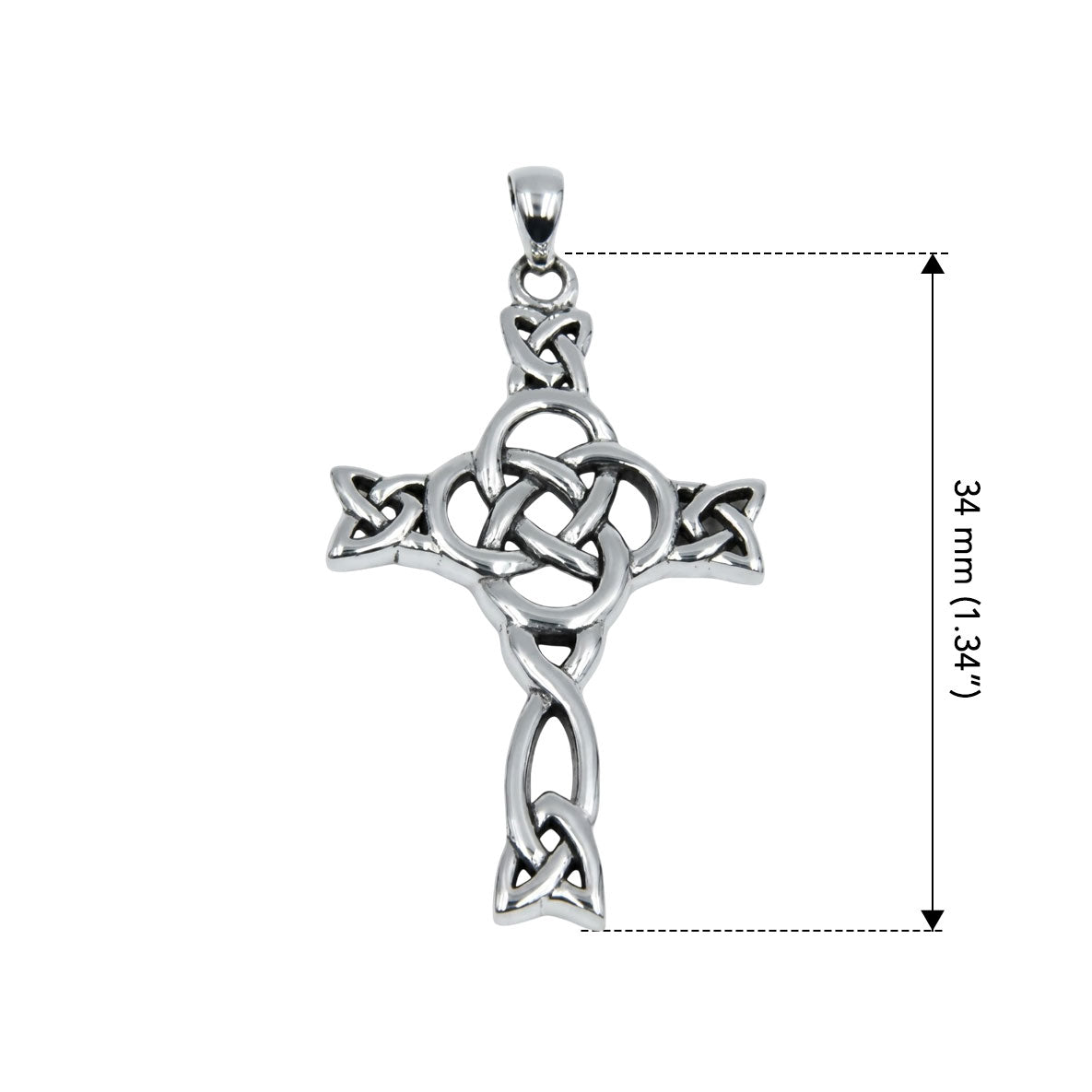 Celtic Knotwork Cross Sterling Silver Pendant TPD6485