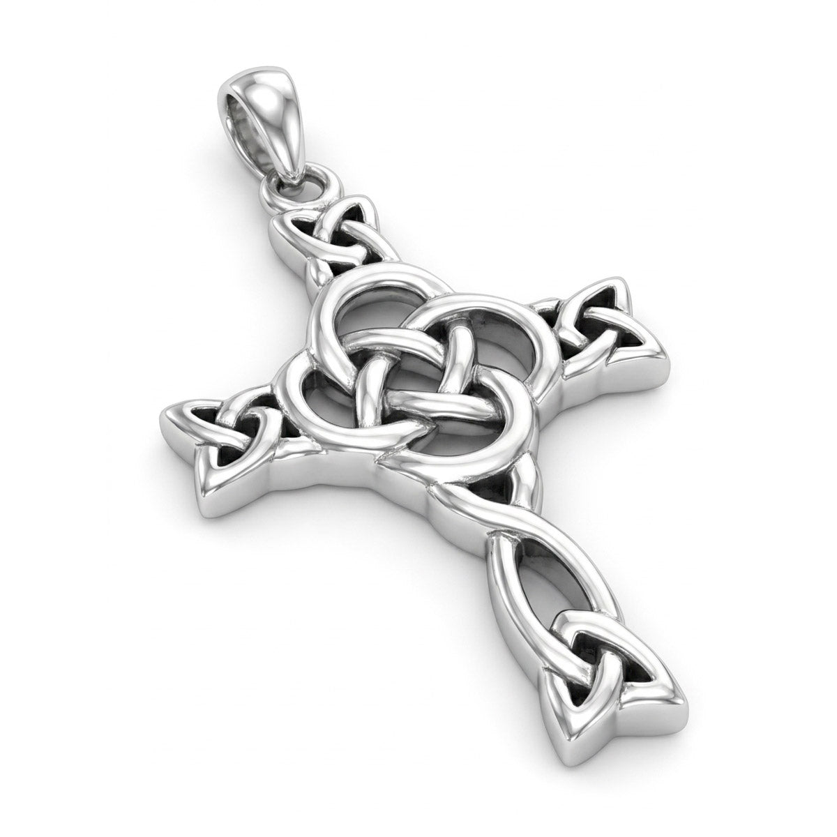 Celtic Knotwork Cross Sterling Silver Pendant TPD6485
