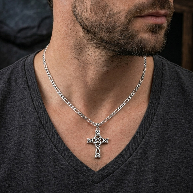 Celtic Knotwork Cross Sterling Silver Pendant TPD6485