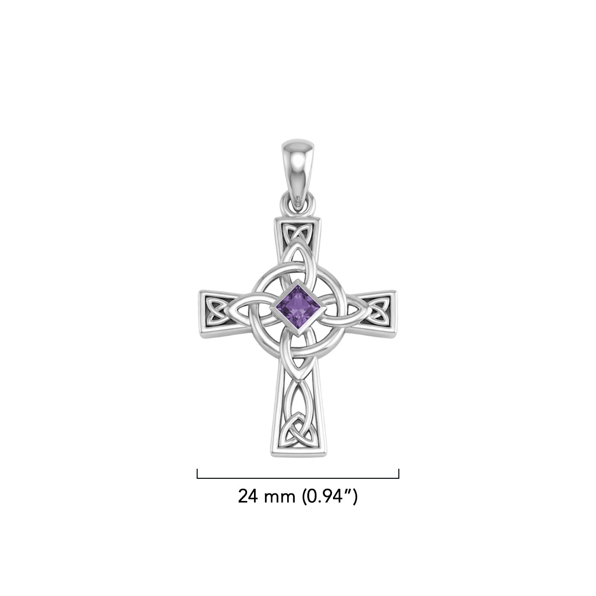 Celtic Cross with NA Recovery Shape Gemstone Sterling Silver Pendant TPD6486