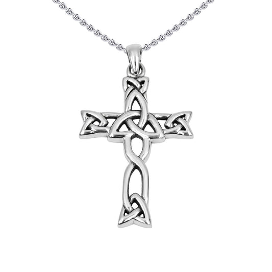 Celtic Cross with Trinity Knot Sterling Silver Pendant TPD6487