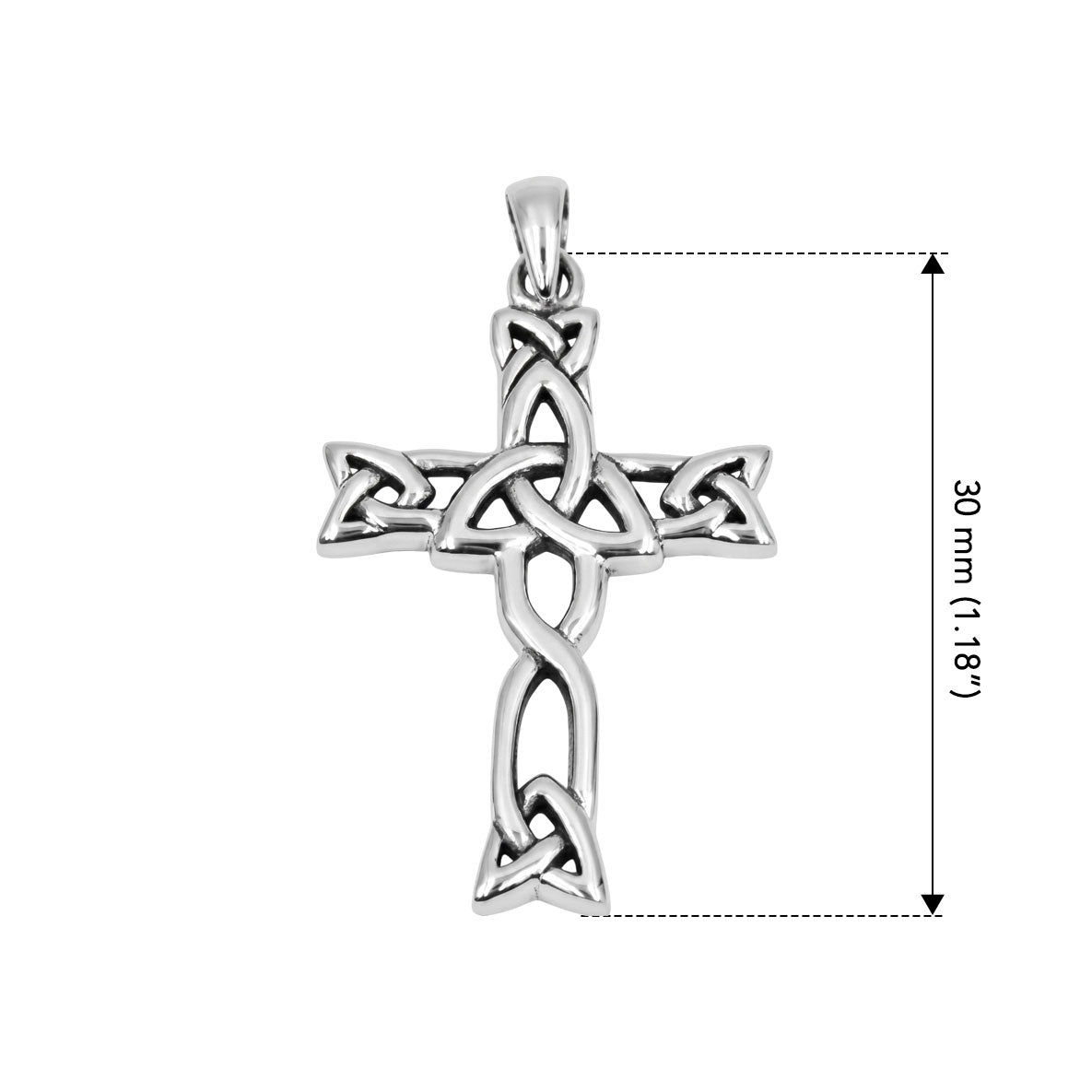 Celtic Cross with Trinity Knot Sterling Silver Pendant TPD6487
