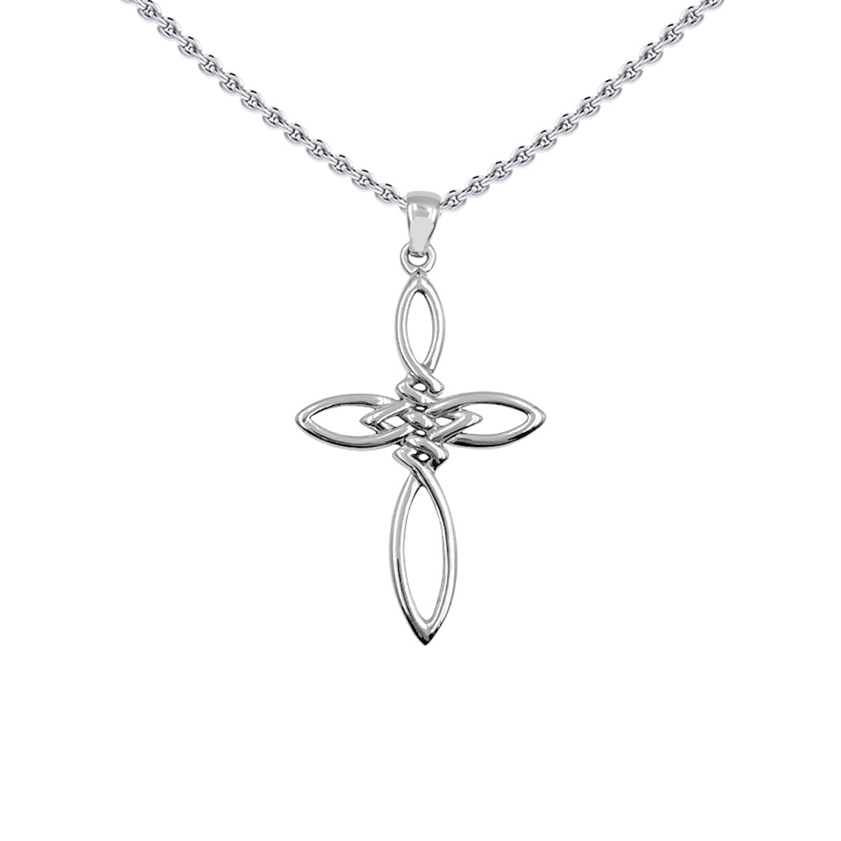 Celtic Endless Knot Cross Sterling Silver Pendant TPD6488