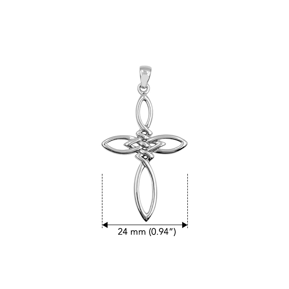 Celtic Endless Knot Cross Sterling Silver Pendant TPD6488