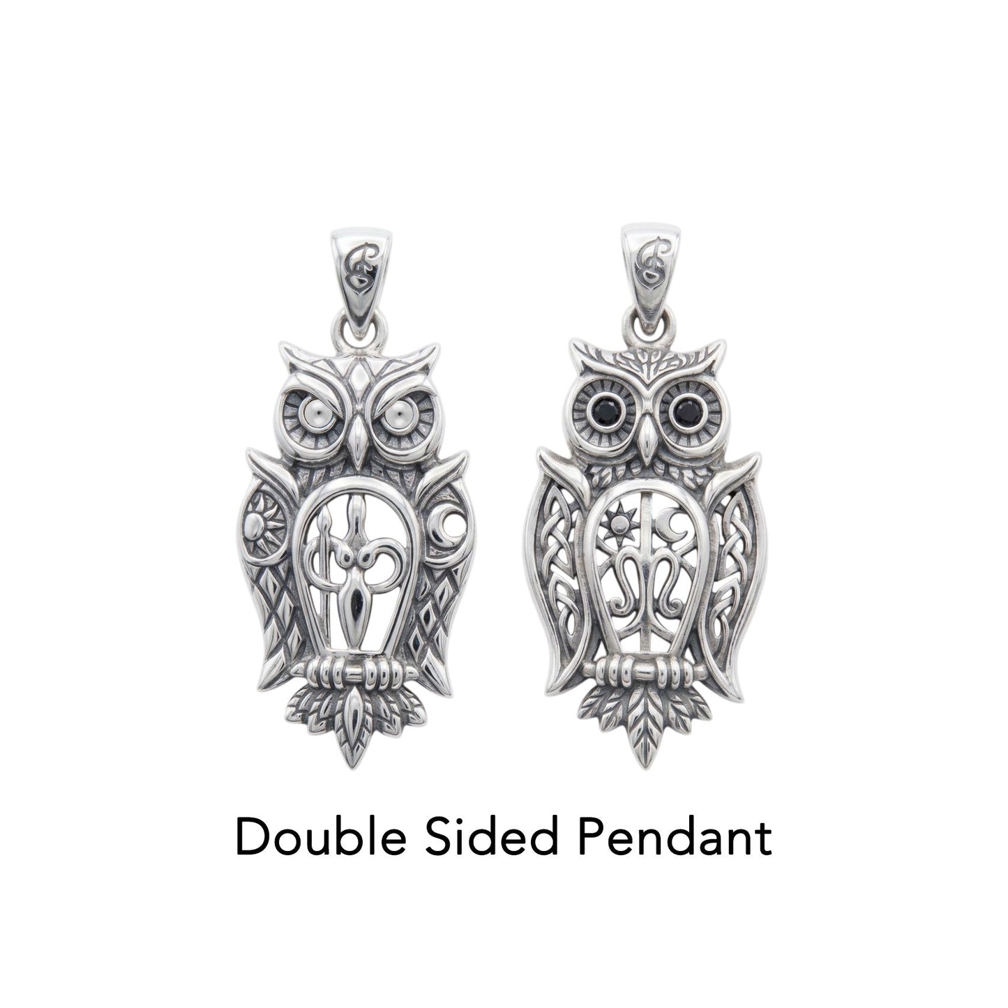 Owl of Athena Tree of Life with Gemstone Sterling Silver Pendant TPD6496