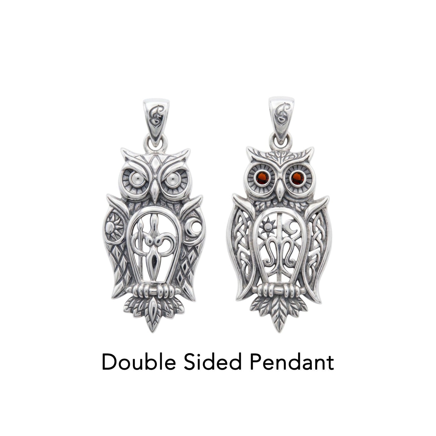 Owl of Athena Tree of Life with Gemstone Sterling Silver Pendant TPD6496