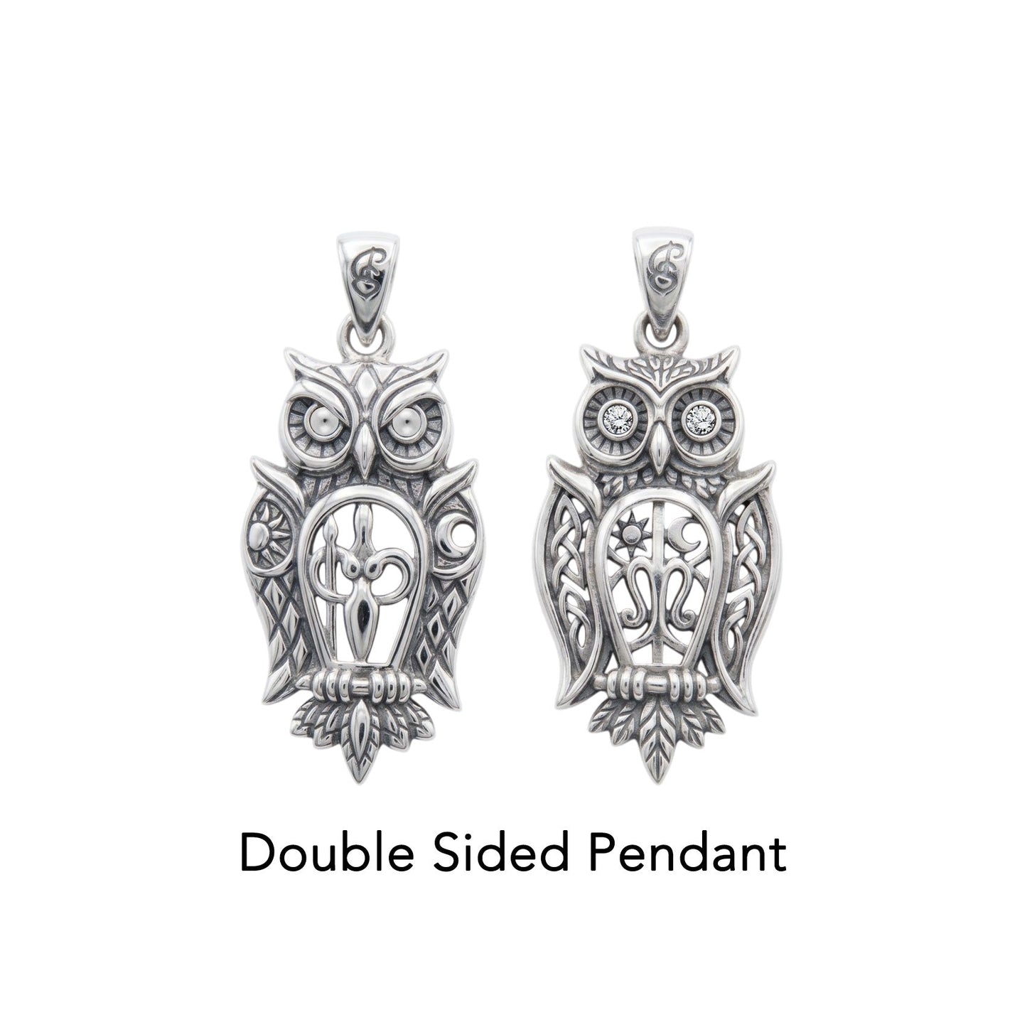 Owl of Athena Tree of Life with Gemstone Sterling Silver Pendant TPD6496