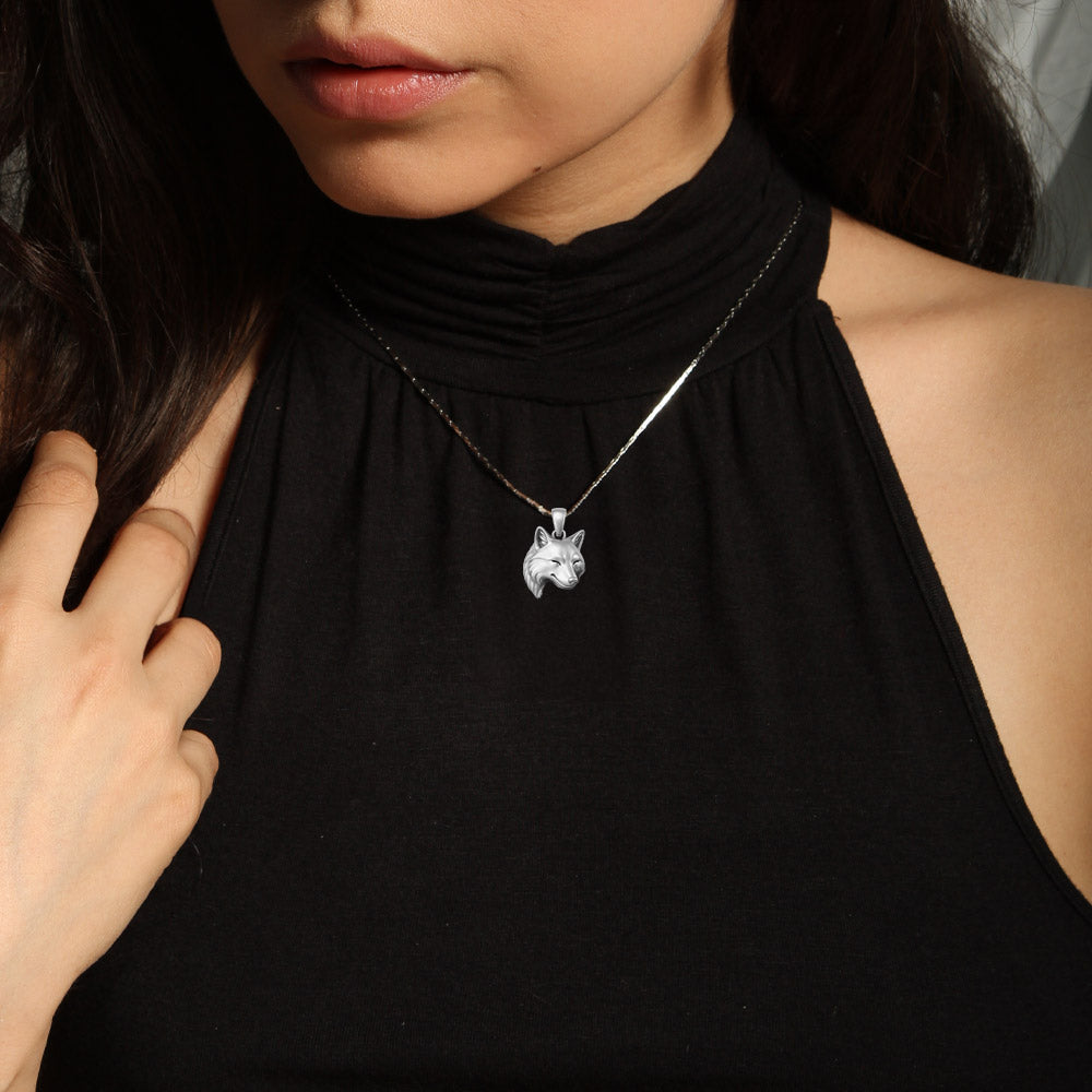 Wolf Sterling Silver Pendant TPD6507