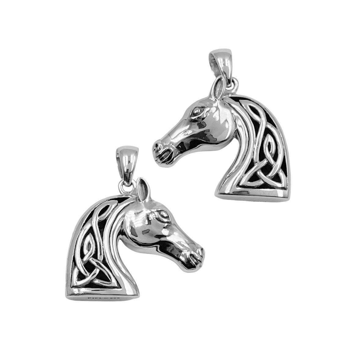 Celtic Three-Dimensional Horse Head Sterling Silver Pendant TPD6508