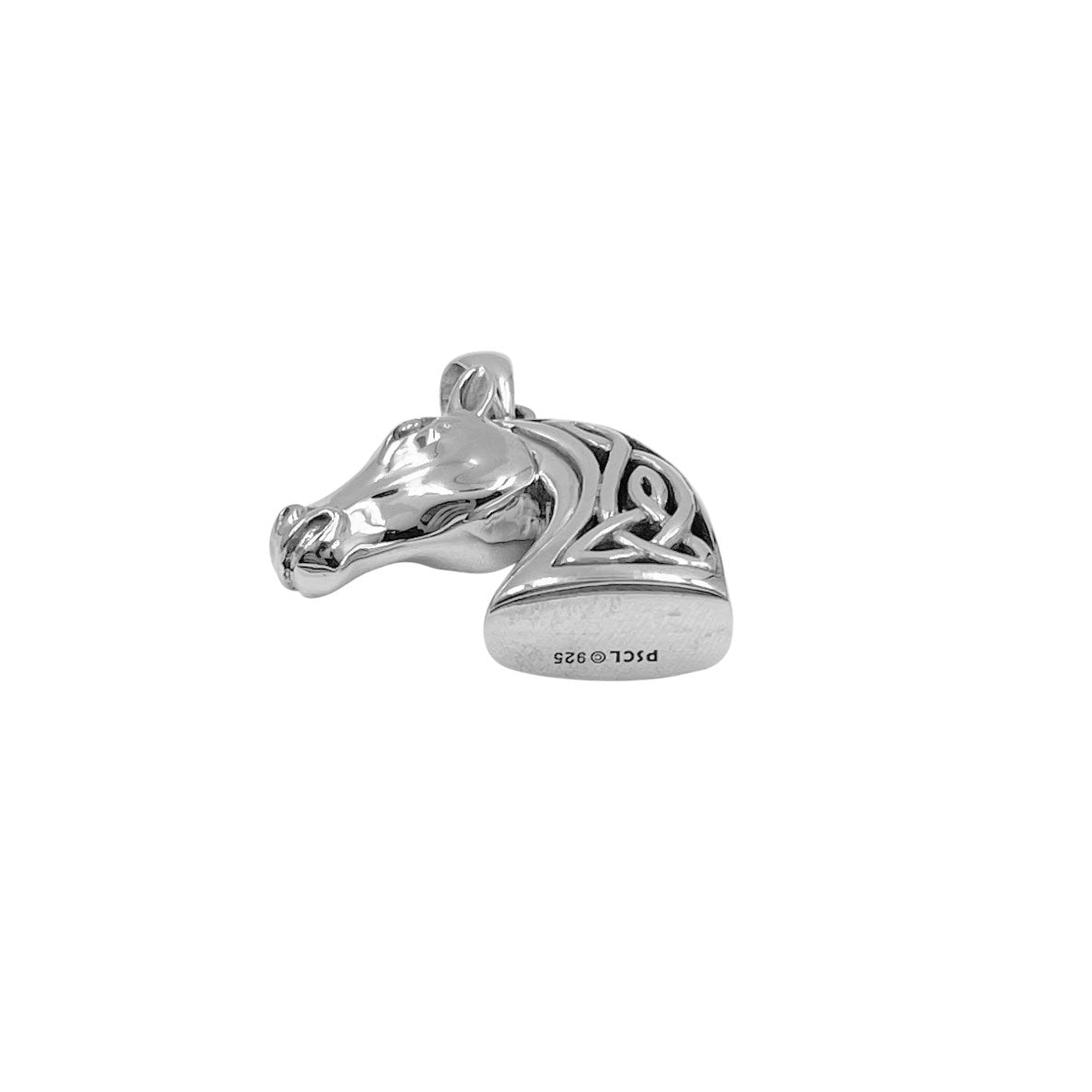 Celtic Three-Dimensional Horse Head Sterling Silver Pendant TPD6508