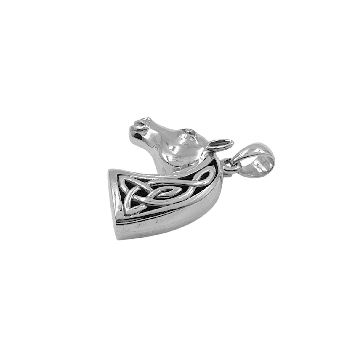 Celtic Three-Dimensional Horse Head Sterling Silver Pendant TPD6508