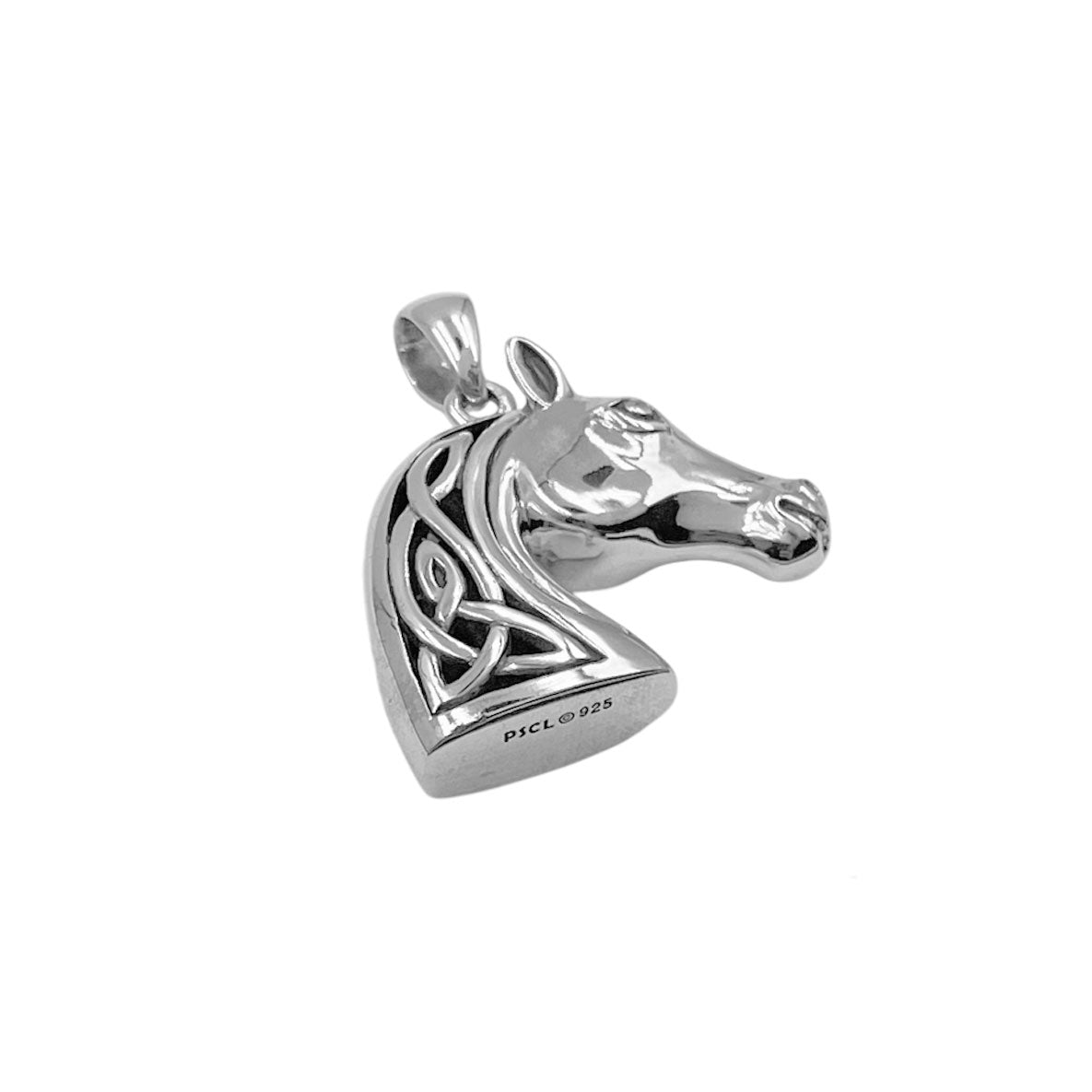 Celtic Three-Dimensional Horse Head Sterling Silver Pendant TPD6508