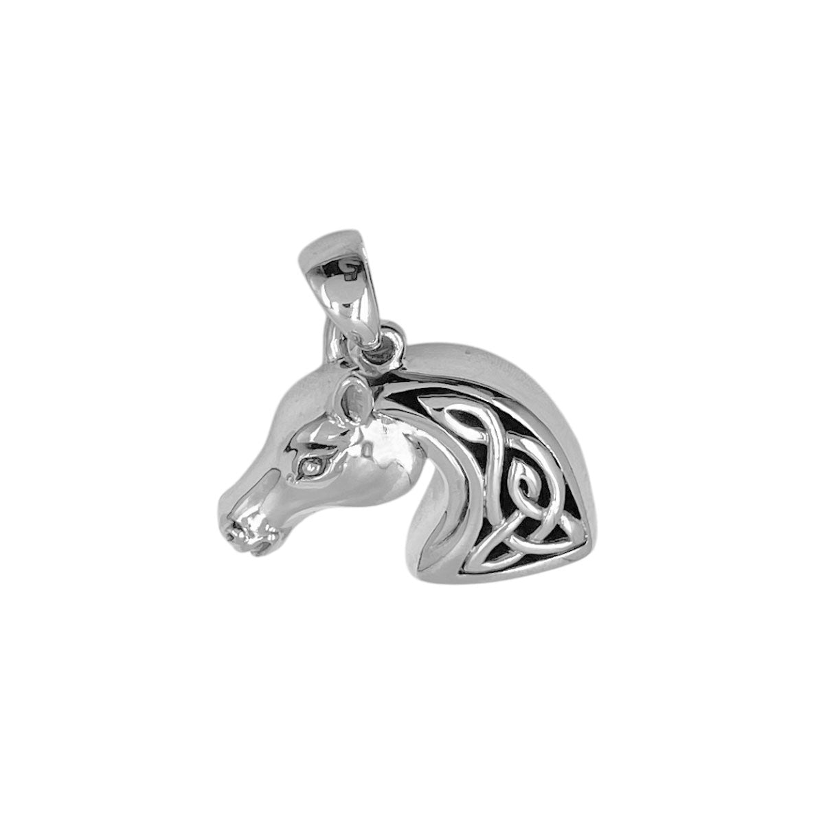 Celtic Three-Dimensional Horse Head Sterling Silver Pendant TPD6508