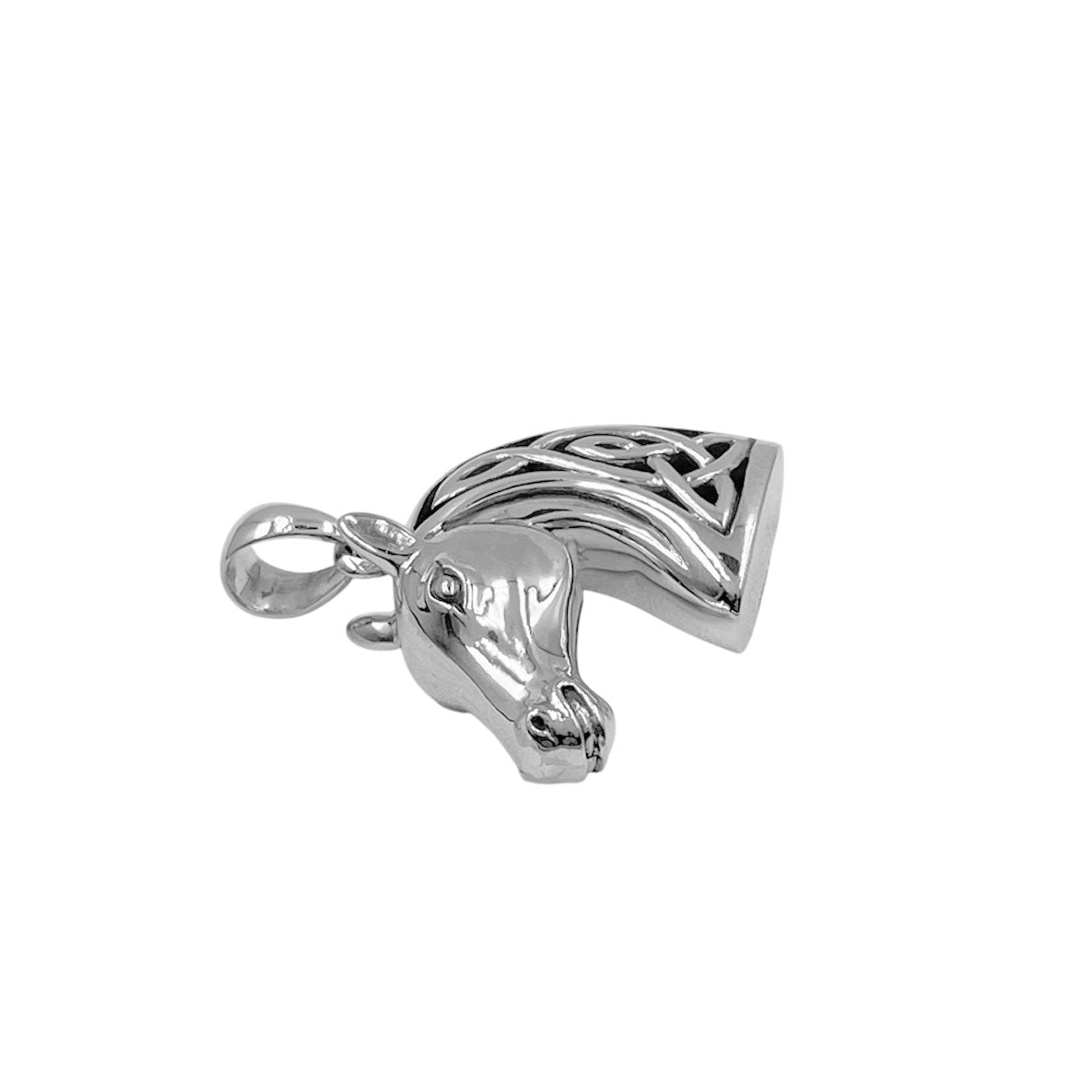 Celtic Three-Dimensional Horse Head Sterling Silver Pendant TPD6508