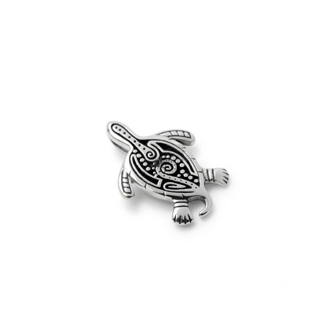 Aboriginal inspired Turtle Sterling Silver Pendant TP2326