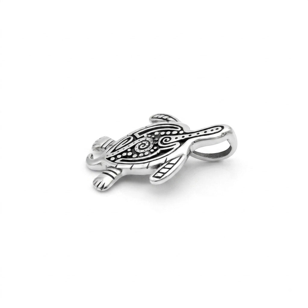 Aboriginal inspired Turtle Sterling Silver Pendant TP2326