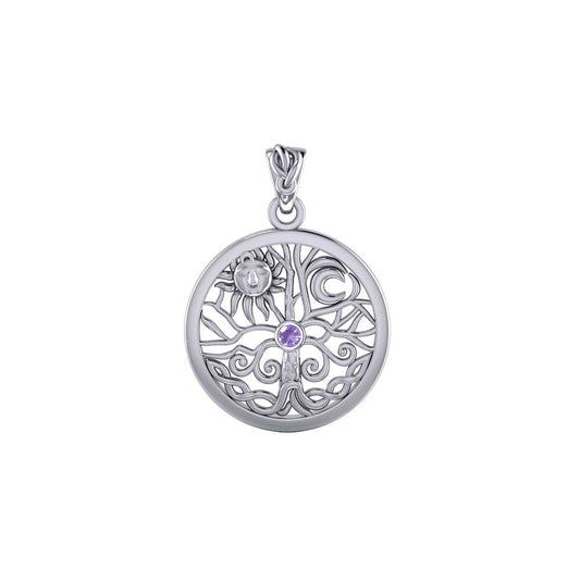 Tree of Life ~ Sterling Silver Pendant with Birthstone TPD6572