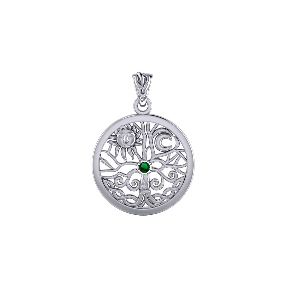 Tree of Life ~ Sterling Silver Pendant with Birthstone TPD6572