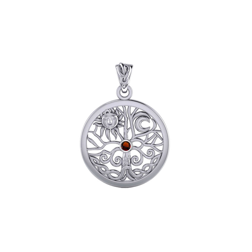 Tree of Life ~ Sterling Silver Pendant with Birthstone TPD6572