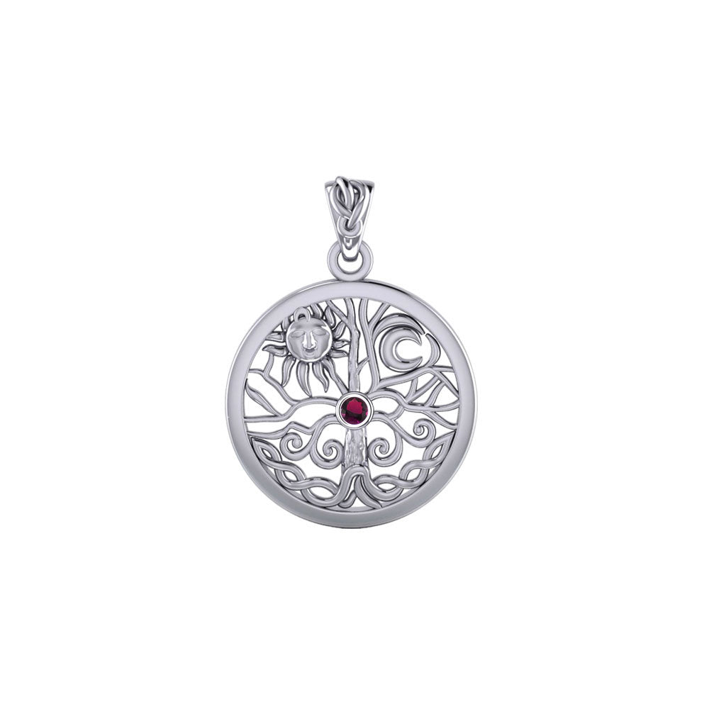Tree of Life ~ Sterling Silver Pendant with Birthstone TPD6572
