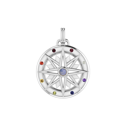Wander through my compass ~ Sterling Silver Pendant Jewelry and gemstone TPD683