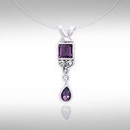 Celtic Knotwork and Gems Silver Pendant TPD701