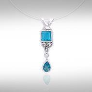 Celtic Knotwork and Gems Silver Pendant TPD701