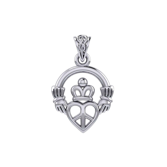 Claddagh with Peace Silver Pendant TPD7025
