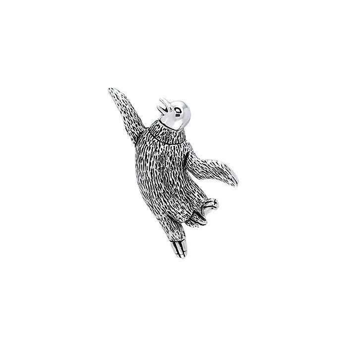 Dancing Penguin Sterling Silver Pendant TPD709
