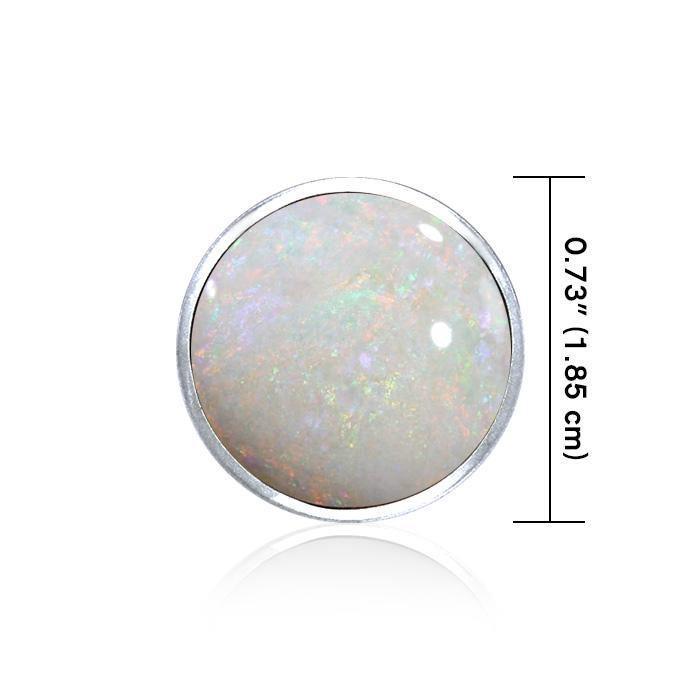 Circle Cabochon Silver Pendant TPD716