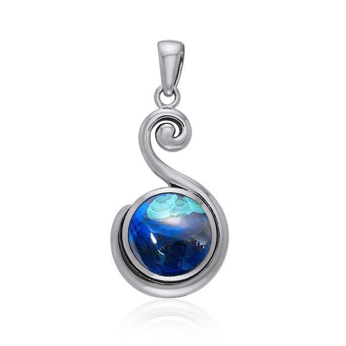 Spiral Cabochon Silver Pendant TPD717