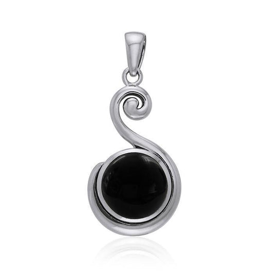 Spiral Cabochon Silver Pendant TPD717