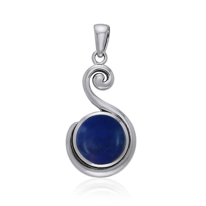 Spiral Cabochon Silver Pendant TPD717