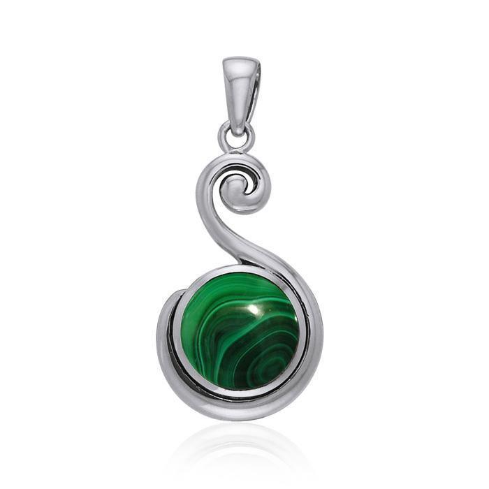 Spiral Cabochon Silver Pendant TPD717