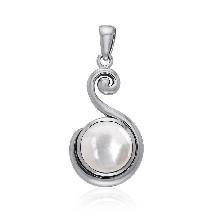 Spiral Cabochon Silver Pendant TPD717