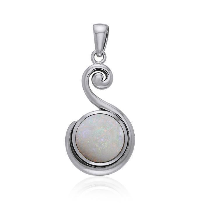 Spiral Cabochon Silver Pendant TPD717