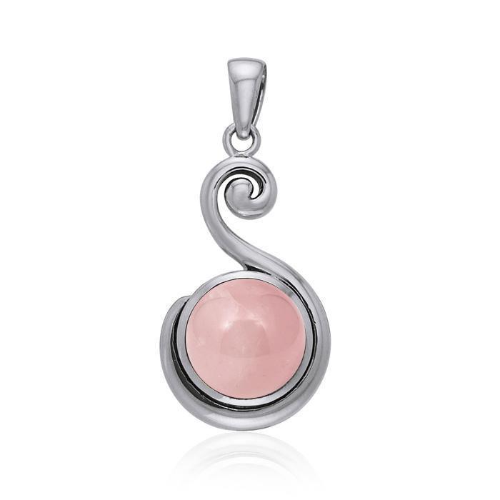 Spiral Cabochon Silver Pendant TPD717