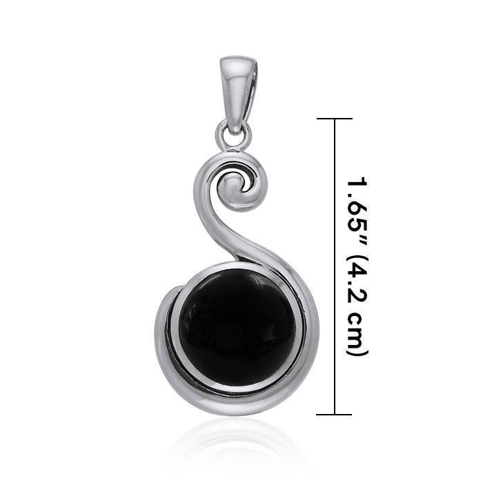 Spiral Cabochon Silver Pendant TPD717
