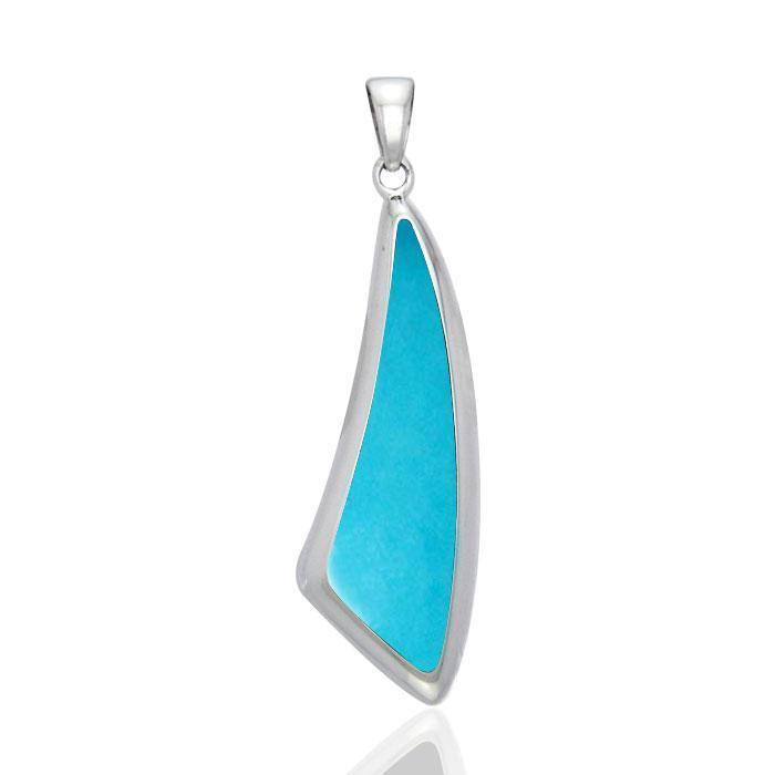 Trillion Cabochon Silver Pendant TPD718