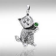 Standing Kitty Silver Pendant TPD722