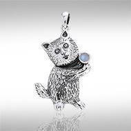 Standing Kitty Silver Pendant TPD722
